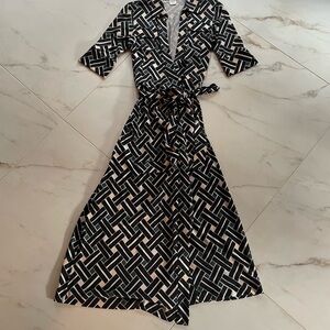 DVF midi length wrap dress